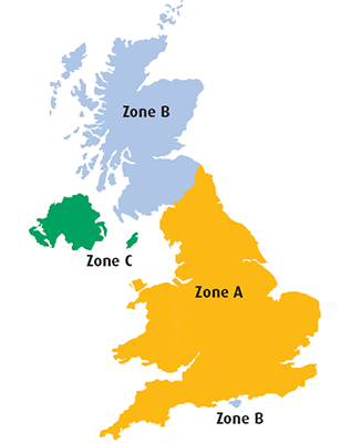 UK Delivery Zones